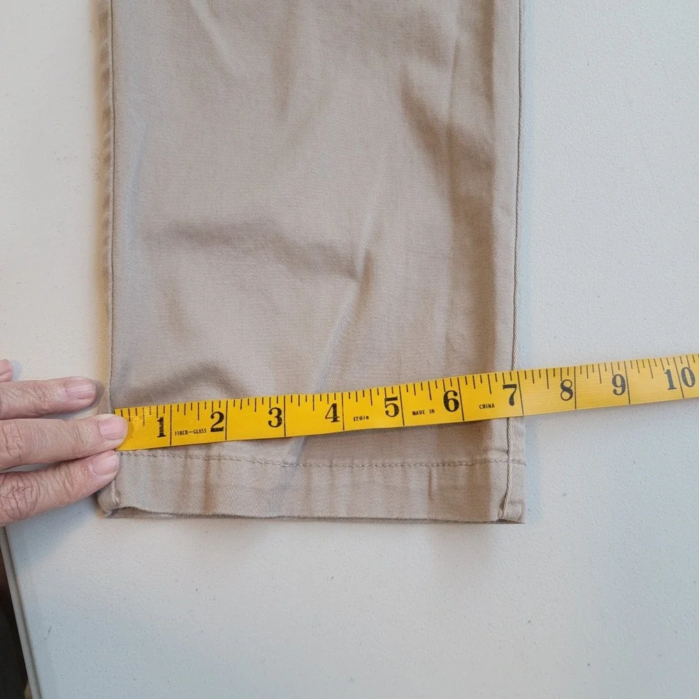 Khakis & Co Tummy Slimming Chino Pants Women 12 Tan Flexible Waist - Picture 6 of 7